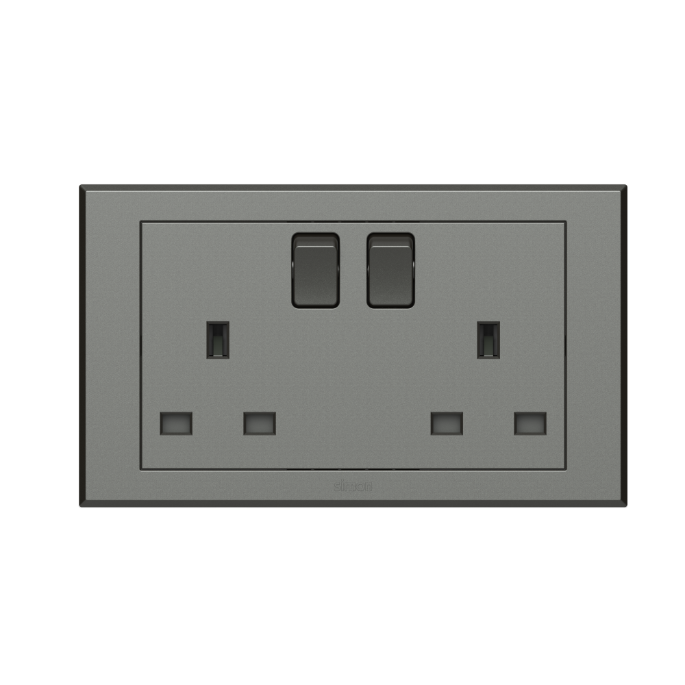 فيش 13A مع 2USB فالينسيا رمادي