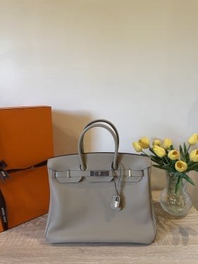 هيرميس (بيركن 35 هاردوير فضي  ) Hermès (Birkin 35)