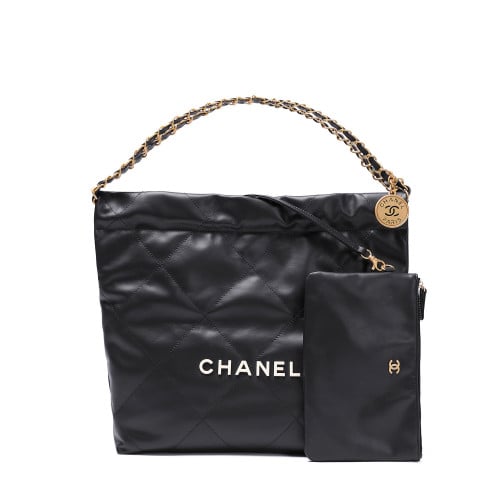 ‎شانيل  (Chanel size 34cm (Black logo WHItE