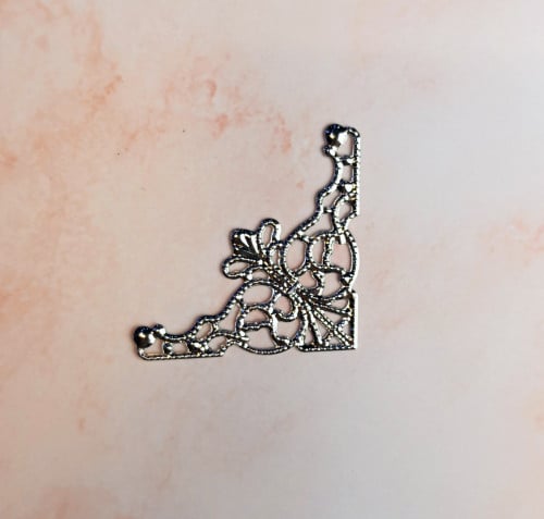 زخارف معدنية فضي لتزيين الالبوم عدد 10 قطع