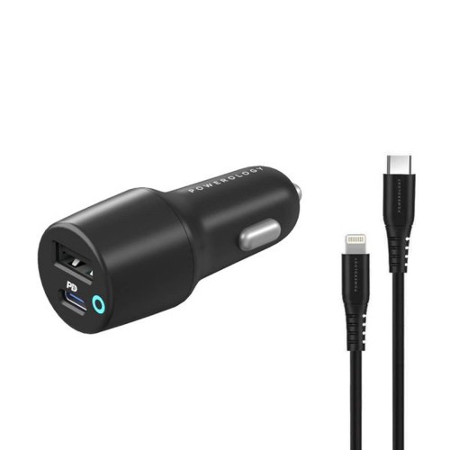 شاحن سيارة بمنفذين PD و USB بقوة 32 واط + كيبل ايف...