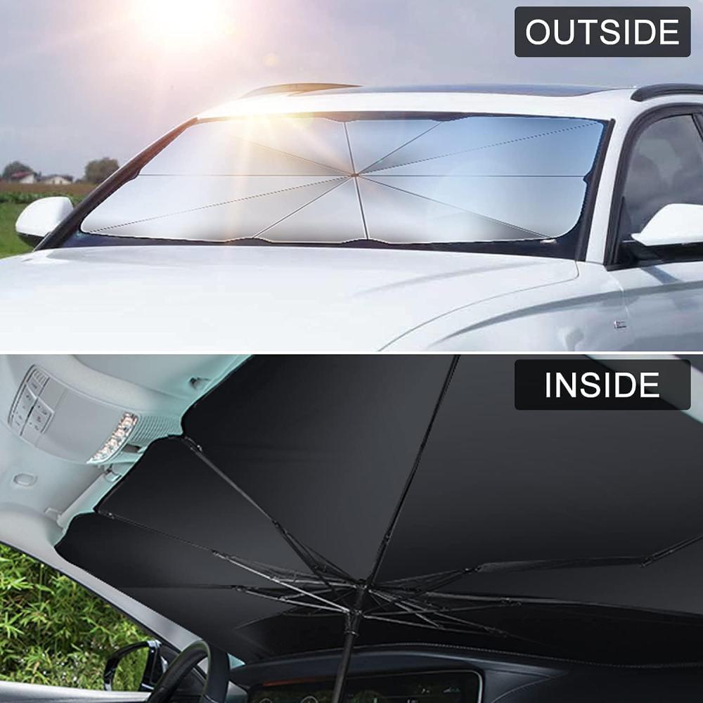 Wisfunlly Foldable Car Windshield Sun Visor for Car (122x65cm)
