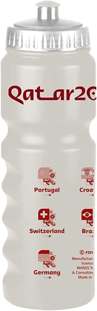 FIFA World Cup Qatar 2022 Graphic Printed Hdpe Sports Water Bottle 750ml Cream, RT5008041