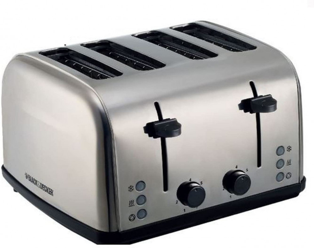 Black Decker 4 Slice Stainless Steel Cool Touch Toaster with Crumb