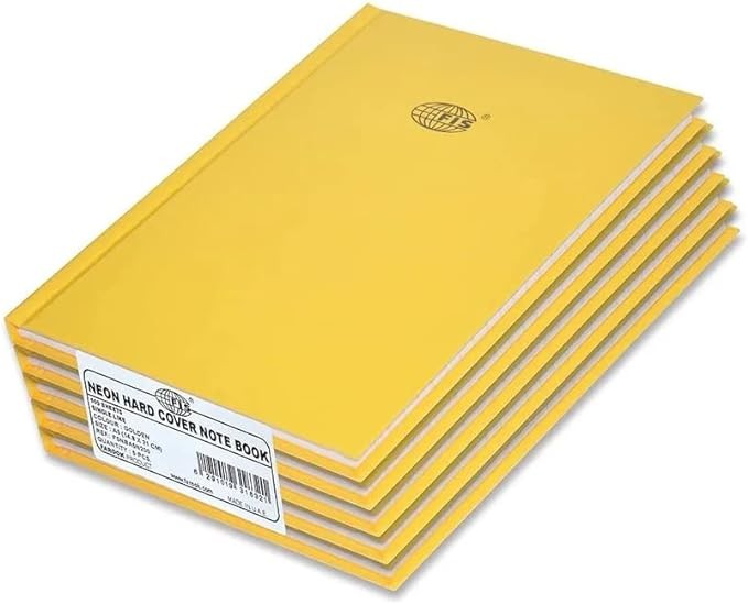 دفتر بورق A5 مسطر عادي وغلاف صلب من اف اي اس، موديل FSNBA5N200 (5 قطع)