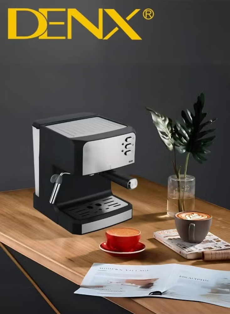 ماكينة صنع القهوة من DENX (الموديل DX2093) قوة 850 واط باستخدام القهوة المطحونة أو الكبسولات