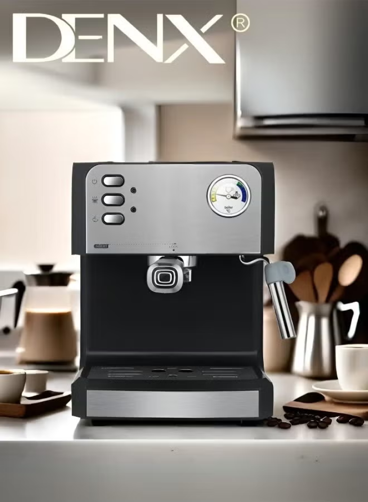 ماكينة صنع القهوة من DENX (الموديل DX2093) قوة 850 واط باستخدام القهوة المطحونة أو الكبسولات