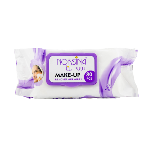 نورسين مناديل مكياج بنفسجي -80 حبة