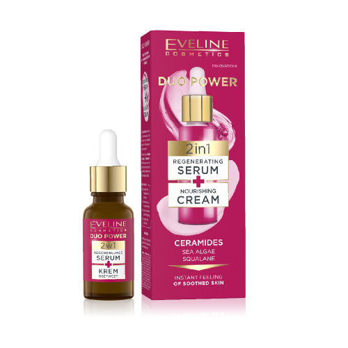 ㅤايفيلين ديو باور 2 في 1 سيروم مجدد وكريم مغذي - 18 مل