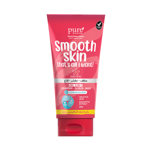 جل 3 في1 منظف ومقشر وقناع بخلاصة أوراق الاوكاليبتوس والزنك  - 150مل من جاسمينا