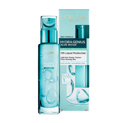 مرطب هيدرا جينيوس مع ماء الصبار للبشرة العادية إلى المختلطة - 70مل  من لوريال باريس