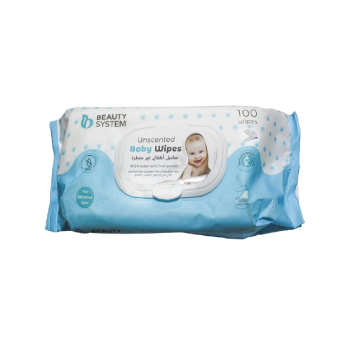 مناديل اطفال غير معطرة- 100منديل من بيوتي سيستم
