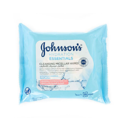 جونسون مناديل الميسيلر المرطبة – 25 منديل