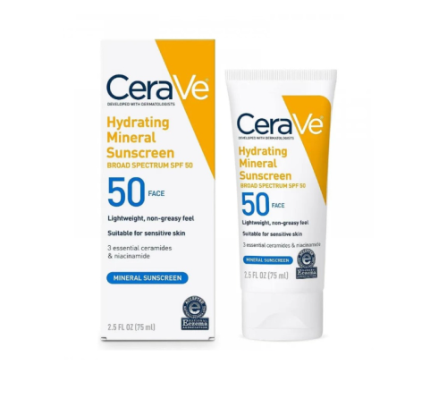 واقي شمس بعناصر معدنية وفعالية بنسبة 100% وعامل حماية من اشعة الشمس 50 - 75 مل من سيرافي