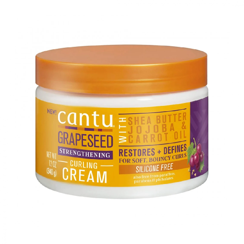 كانتو كريم لتجعيد وتصفيف الشعر ببذور العنب 340 جرام ،خالي من السليكون