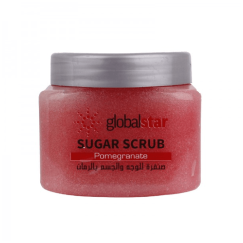 مقشر للوجه و الجسم بالسكر والرمان من قلوبال ستار- 600جرام