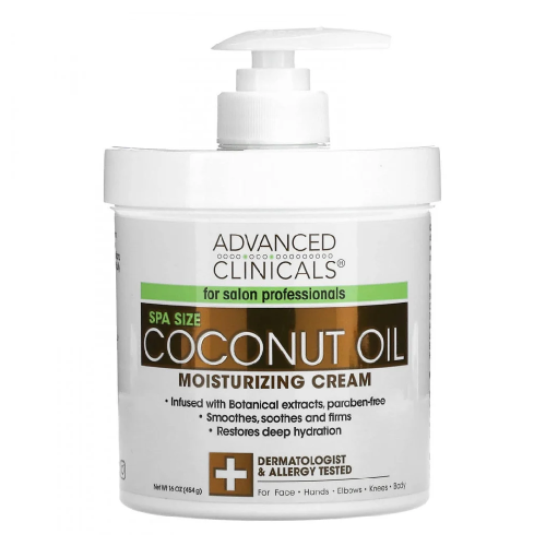 كريم مرطب بزيت جوز الهند  للوجه واليدين والشعر 454g من ادفانسد كلينيكالز‏