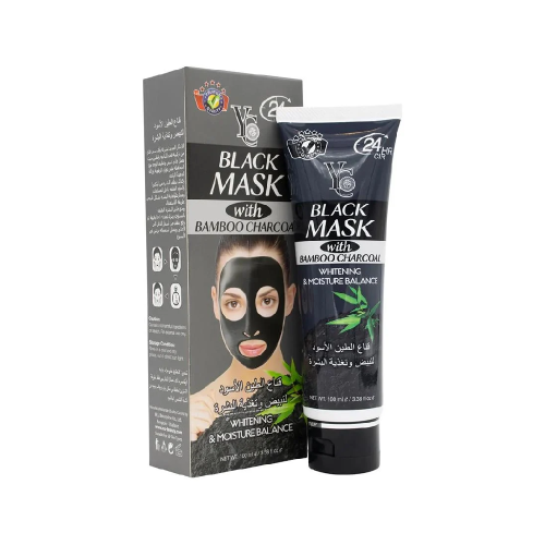 واي سي قناع الطين الاسود لتبييض وتغذية البشرة- 100 مل