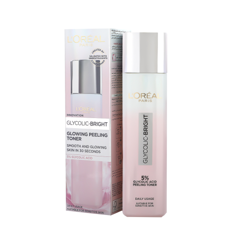 تونر تقشير بحمض الجليكوليك بنسبة 5% من لوريال باريس 128 مل