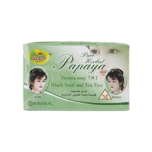 بيورسكين صابون البابايا بالحبة السوداء والشاي 7 في 1 - 135 جم