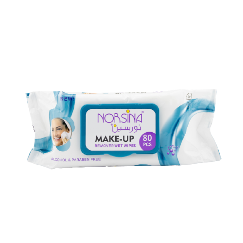 نورسين مناديل مكياج ازرق - 80 حبة