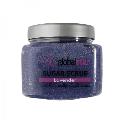 مقشر السكر للوجه والجسم باللافندر من جلوبال ستار - 600جم