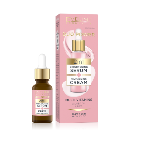 ㅤايفيلين ديو باور 2 في 1 سيروم مضيء وكريم منشط،- 18 مل