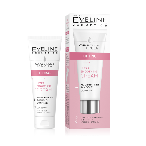 كريم إيفلين المركز لشد البشرة وتنعيمها بمركب متعدد الببتيدات من الذهب عيار 24 قيراط -50 مل