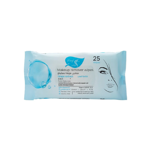 العرايس مناديل مبللة مزيلة للمكياج بخلاصة العنب - 25منديل