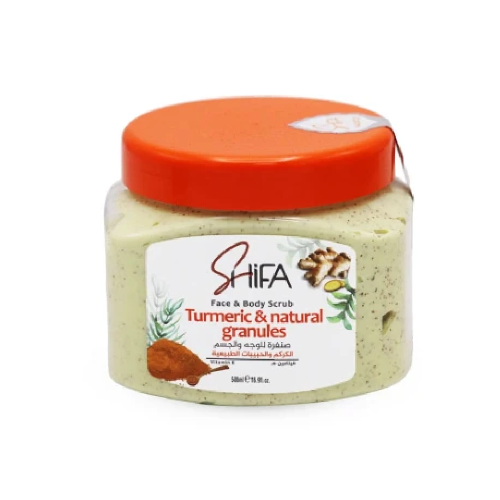 صنفرة بالكركم والحبيبات الطبيعية 500 مل من شفا