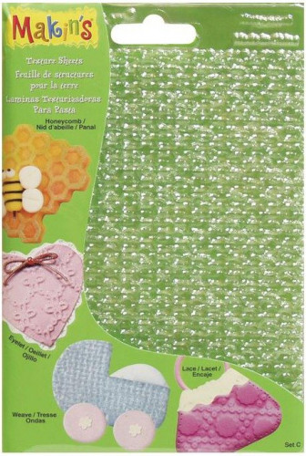 Makin's Clay Texture Sheets 7X5.5 4/Pkg - Set G (Tractor & Diamond treads)