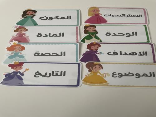 بطاقات السبورة ثيم الاميرات