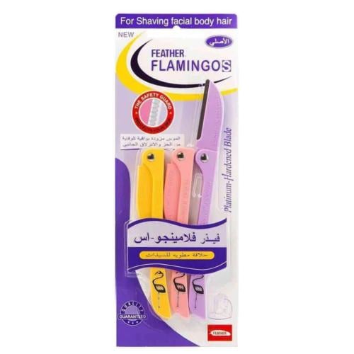 فيذر فلامنجو-اس شفرات حلاقة مطوية للنساء - 3 قطع