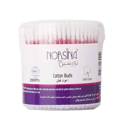 نورسين اعواد قطن مدور لتنظيف الاذن - 200عود