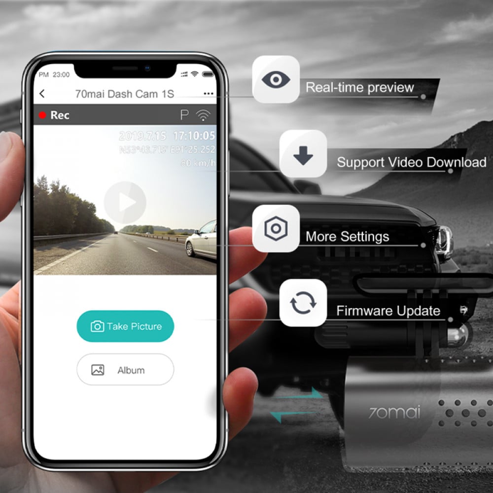 داش كام 70mai كاميرا امامي - Xiaomi 70mai Smart Dash Cam 1S