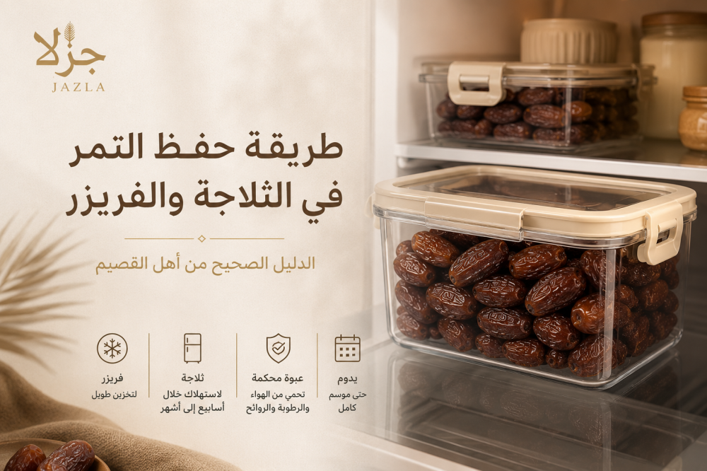 طريقة حفظ التمر في الثلاجة والفريزر