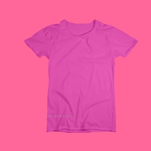 طباعة تيشيرت نسائي (وردي)