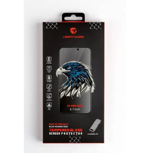 Liberty Guard شاشة حماية ايفون 15 برو ماكس بحواف س...