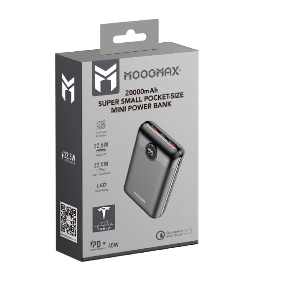 MOOGMAX شاحن متنقل موج ماكس 20000 مللي امبير بقوة 45W منفذين = 6973752292679