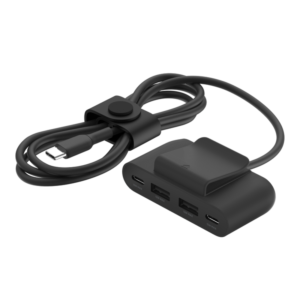 Belkin منصة شحن بيلكن 4 منفذين USB-A ومنفذين تايب سي - اسود = 745883852352