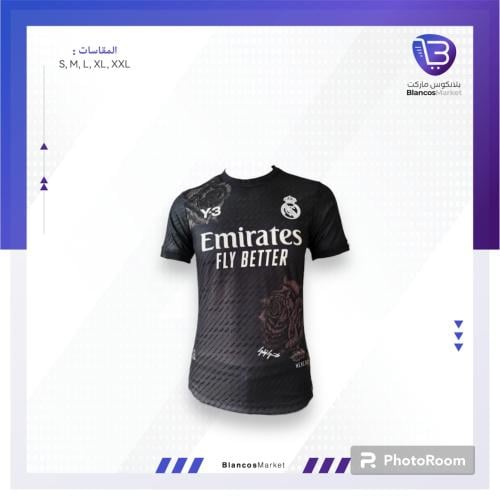 تيشيرت ريال مدريد Y3 الاسود 23/24 لاعبين