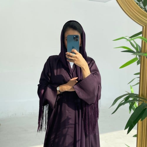 عباية قطن مع هدب | موف