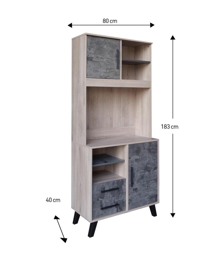 ركن كوفي مودرن بيج ورمادي مع أرفف وأدراج