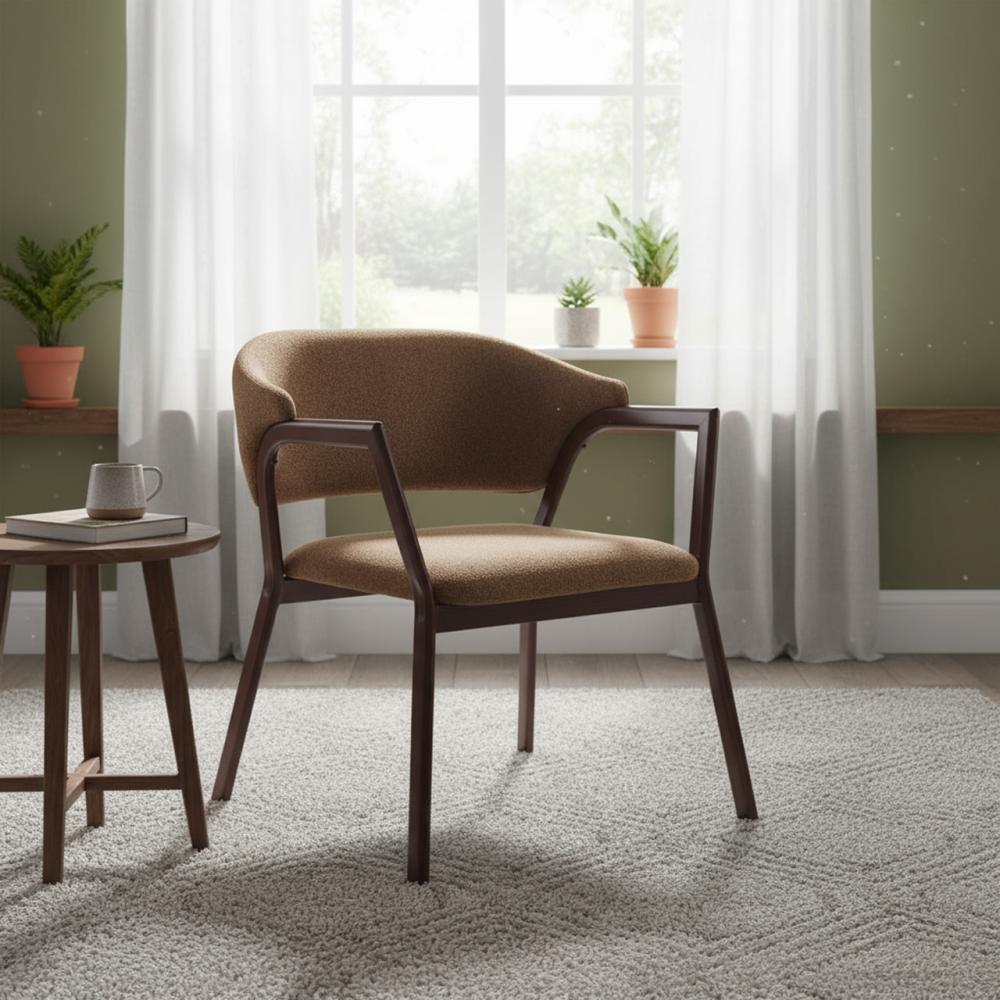 كرسي مفرد مودرن قماش - بني