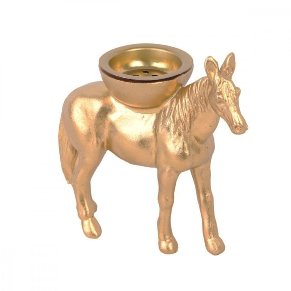 مباخر بولي شكل مجسم حصان باللون الذهبي