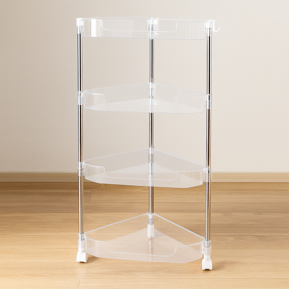 رفوف تخزين اكريليك بعجلات 4 أدوار