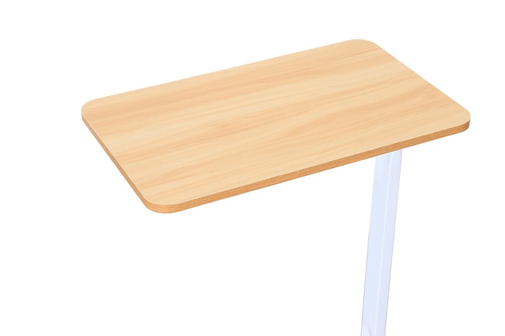 طاولة تقديم وخدمة فاخرة من الخشب بقاعدة معدنية - خشبي وابيض