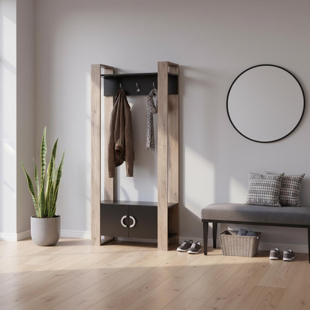 إستاند تعليق للمداخل مع درج تخزين سفلي من الخشب الماليزي الممتاز باللو