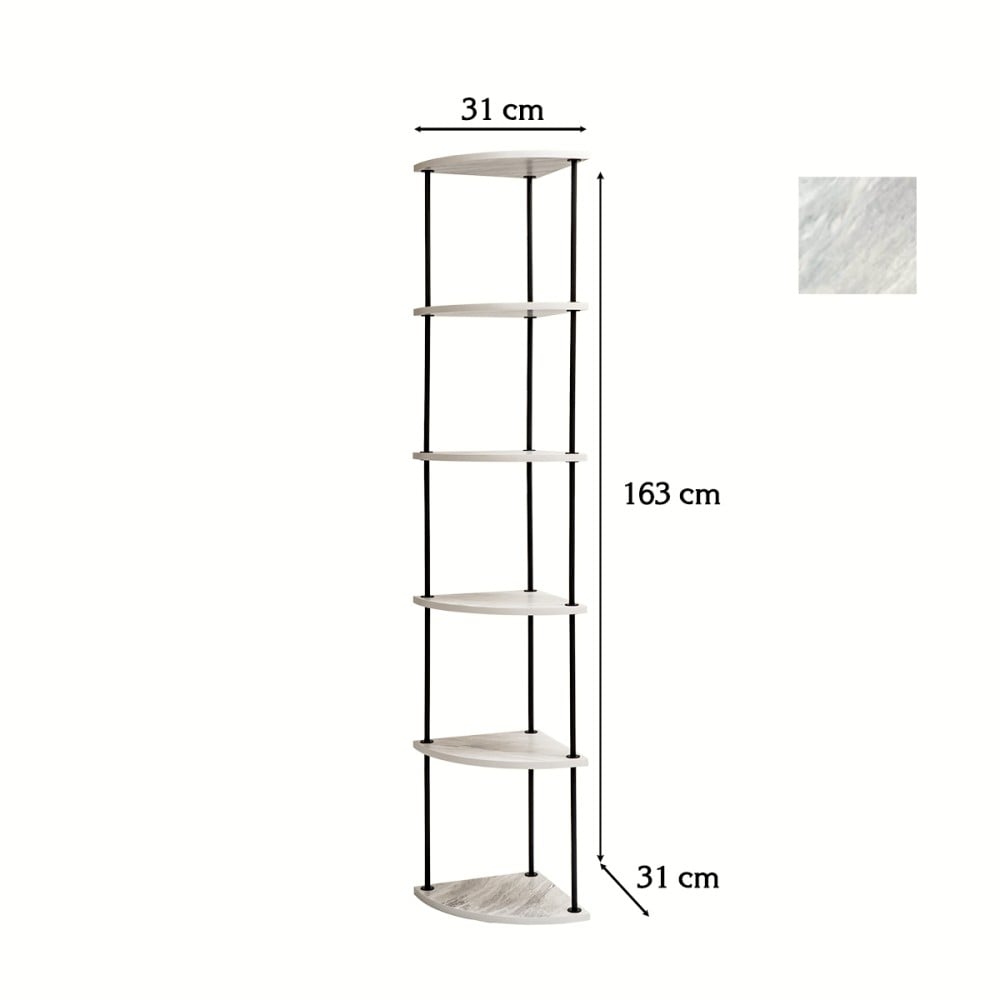 رف زاوية خشبي 6 ادوار