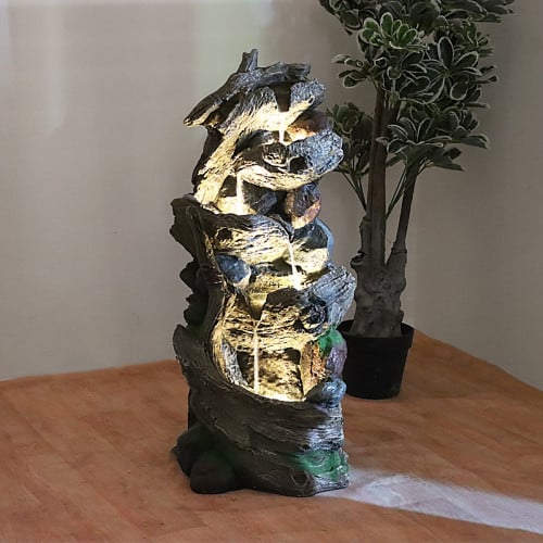 شلال ديكور بتصميم مستوحى من جذع الشجر مع إضاءة ليد...